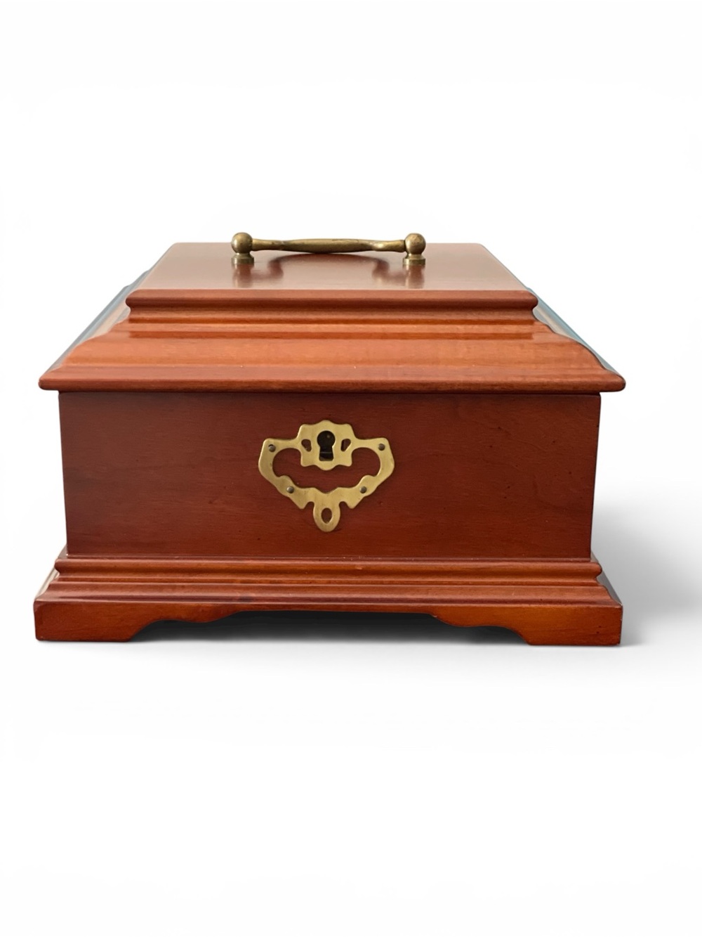 Bombay Company Cherry Wood Jewelry Box w/ Brass Keys – Vintage 1997